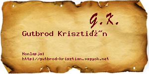 Gutbrod Krisztián névjegykártya